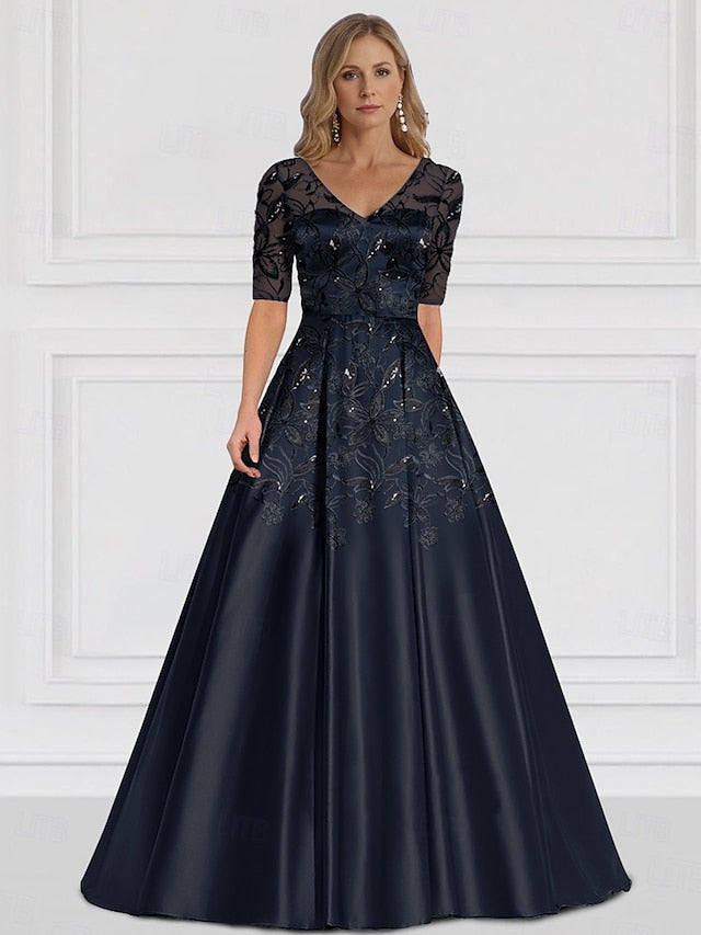 Simple the A-Line of V Bride Elegant Mother Dress Guest Wedding FashionChic