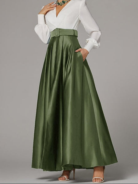 Wedding Guest Evening High Split Floor A-Line Formal Gown Dress FashionChic