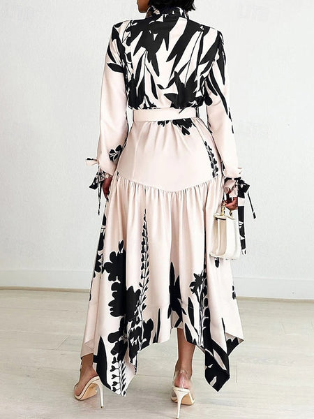 Women's Midi Dress Shirt Dress Floral Dress Print Dress