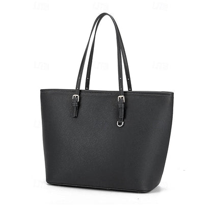 - Women's Faux Tote Brown Bag Leather Classic Large FashionChic