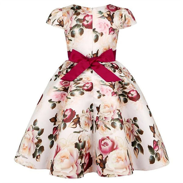 Kids Flower Dress Short Party Sleeve Floral Girls' FashionChic