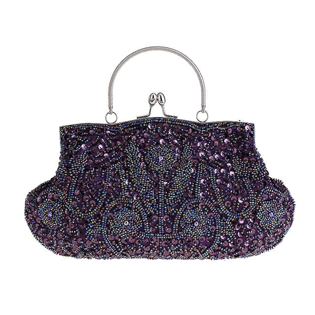 Vintage Evening Clutch Beaded Purse White Women's – FashionChic