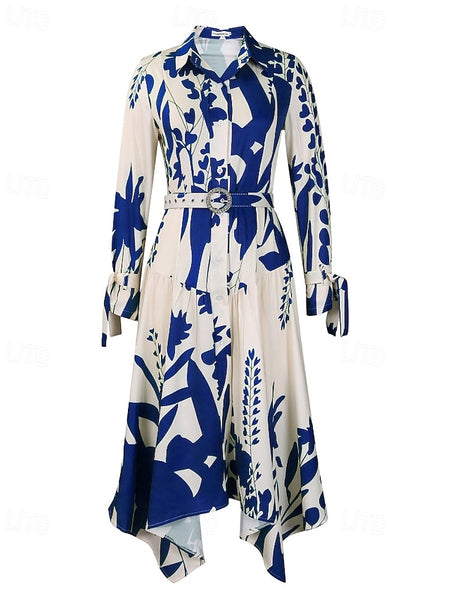 Women's Midi Dress Shirt Dress Floral Dress Print Dress