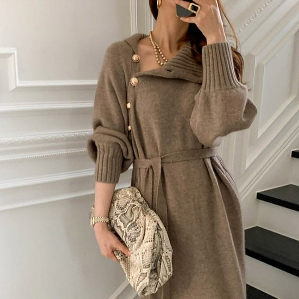 Women's Sweater Dress Jumper Dress Winter Dress Knee Length