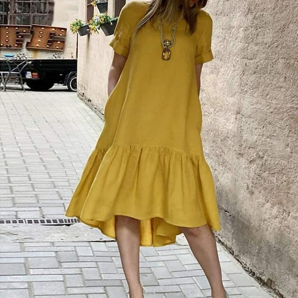 Women's Midi Dress Casual Dress Peplum Dresses Classic