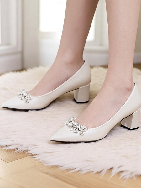 Champagne Pumps Satin Women's with Wedding Toe Pointed FashionChic