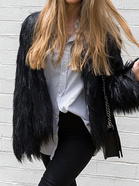 Leathers Warm Coat Women's Comfortable Fur Faux Furs FashionChic