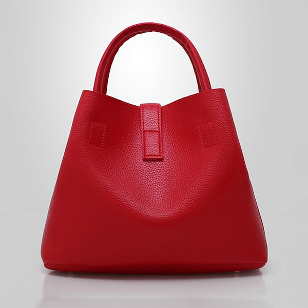 Gold Red Women's Chain with Leather Handbag Lock and Faux FashionChic