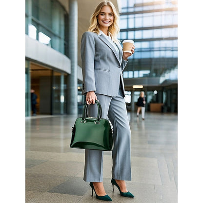 - Patent Green Women's Elegant Bag Shiny Leather Tote FashionChic