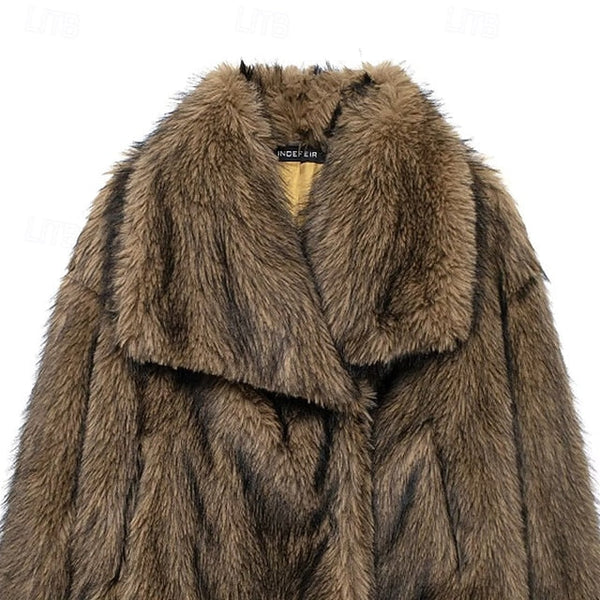 Fur Comfortable Women's Warm Coat Pocket Faux Furs FashionChic