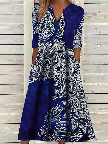 Women's Midi Dress Ethnic Dress Summer Dress Print Dress FashionChic