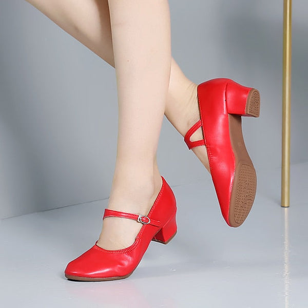 Dance Jane Low Women's Gold Mary with Shoes Heel Buckle FashionChic