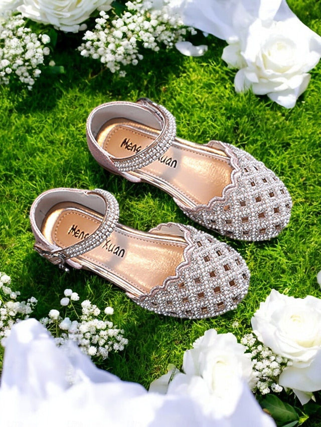 Sparkly Scalloped Jane �?Shoes Mary Girls' Rhinestone FashionChic