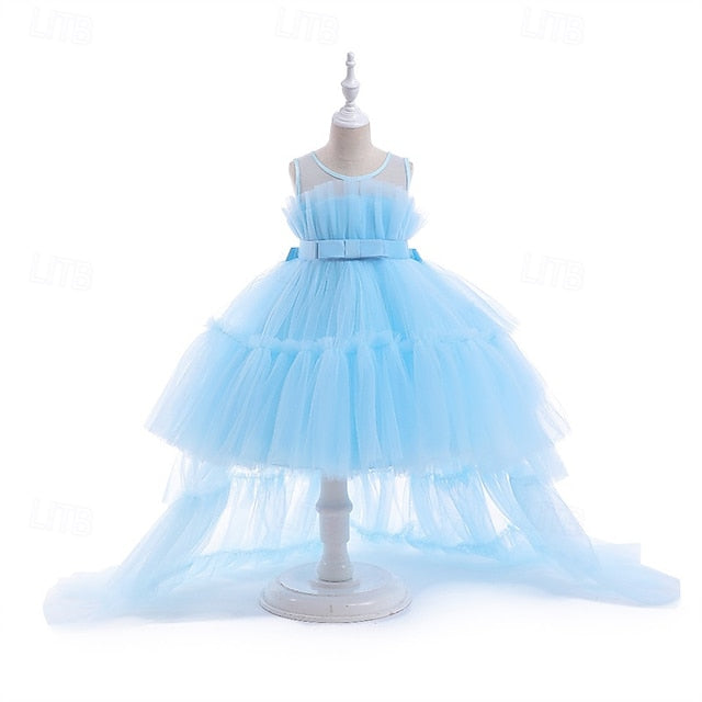 Solid Party Performance Sleeveless Dress Girls' Kids Color FashionChic