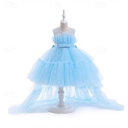 Solid Party Performance Sleeveless Dress Girls' Kids Color FashionChic