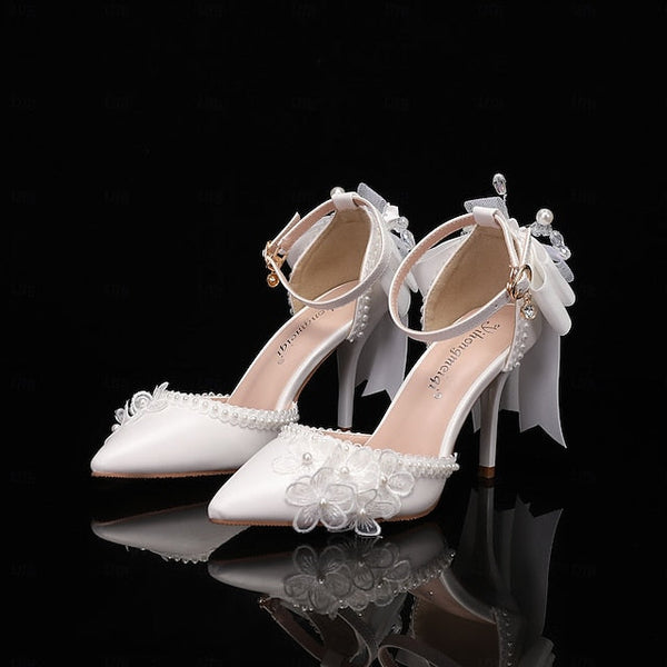 Women's Wedding White Shoes Dress Party FashionChic