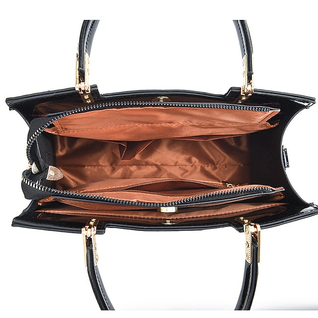 Black Crocodile Pattern Women's Elegant Handbag Leather | FashionChic