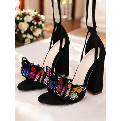 Embellished Heel High Women Black for Sandals – Butterfly FashionChic