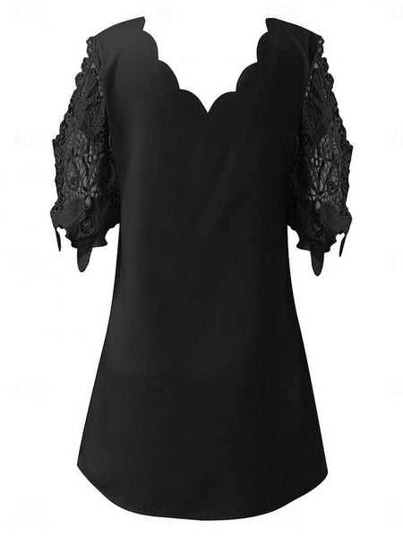 Women's Mini Dress Black Dress Lace Dress Casual Dress FashionChic