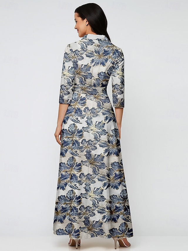 Elegant Evening A-Line Brocade Gown Dress Jacquard Formal FashionChic