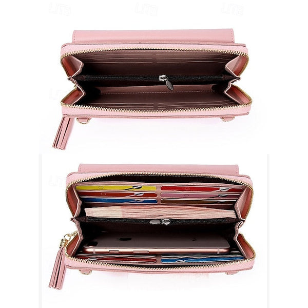 Phone Leather PU Crossbody Wristlet Mobile Bag Women's FashionChic