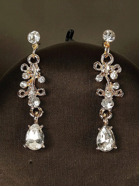 Crown Tiara and Necklace – Sparkling Diamond Set Gold-Plated FashionChic