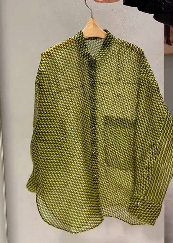 oho Yellow Patchwork Button Shirt Long Sleeve BV018 MZF-LTP240702