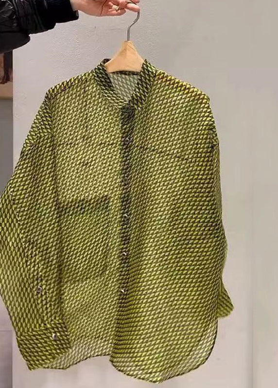 oho Yellow Patchwork Button Shirt Long Sleeve BV018 MZF-LTP240702