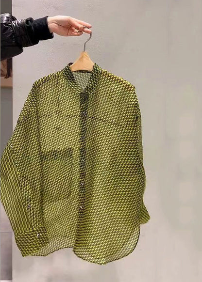 oho Yellow Patchwork Button Shirt Long Sleeve BV018 MZF-LTP240702