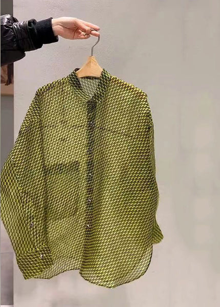 oho Yellow Patchwork Button Shirt Long Sleeve BV018 MZF-LTP240702