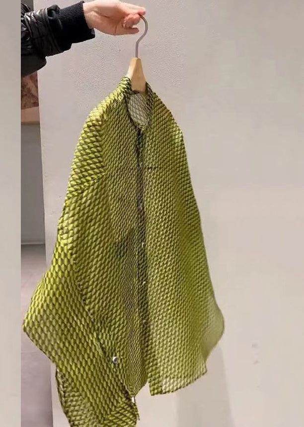 oho Yellow Patchwork Button Shirt Long Sleeve BV018 MZF-LTP240702