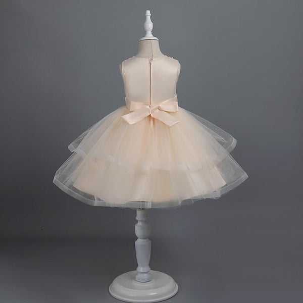 Party Color Girls' Solid Toddler Dress Sleeveless FashionChic