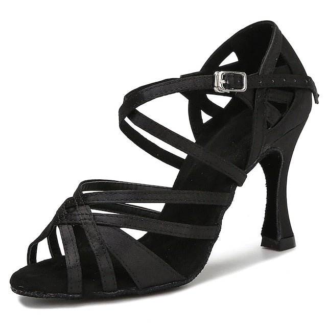 Toe Women Ballroom – Satin Shoes Elegant for Open Dance FashionChic