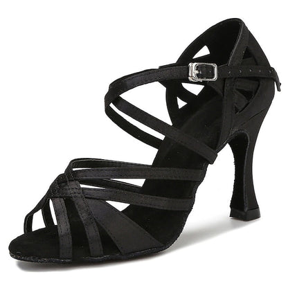 Toe Women Ballroom – Satin Shoes Elegant for Open Dance FashionChic