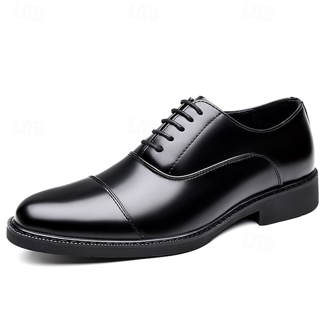 Shoes Dress Brown Oxford Design Cap-Toe Classic Men's – FashionChic