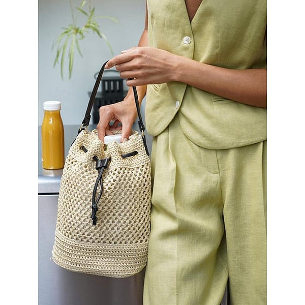 Bag - with Tote Women’s Summer Woven Drawstring Stylish Bucket FashionChic