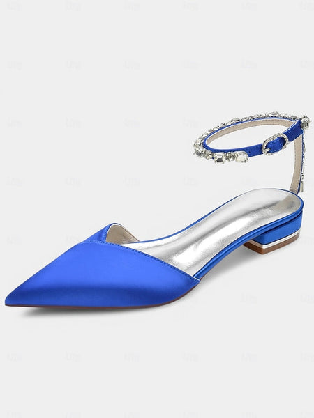 Black Chic Crystal-Ankle Shoes with Satin Strap – Wedding FashionChic