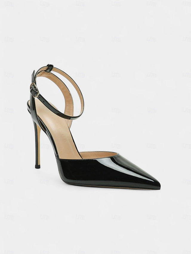 Slingback Stiletto Heels Women's - Patent Leather Nude FashionChic