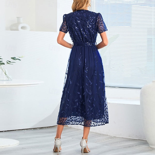 Mother Elegant V the Neck Bride A-Line Sequin of Dress FashionChic