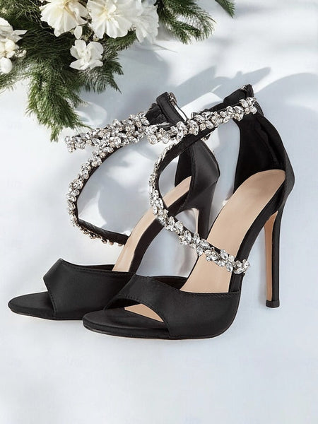 Rhinestone-Embellished – Heels Women's Elegant Stiletto FashionChic