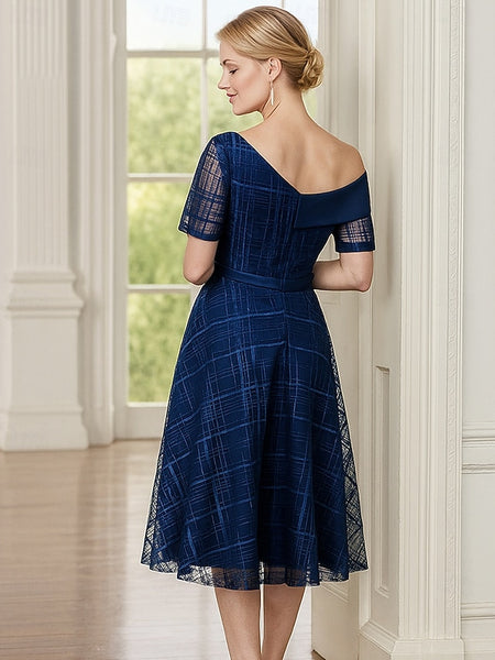 A-Line Tea Length Party Dress Cocktail Dress Wedding Guest Dress