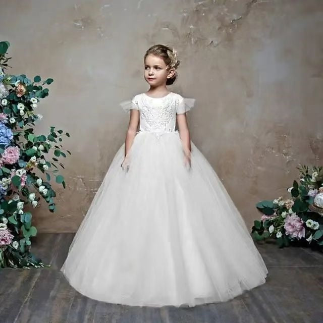 Dress Party Girl Flower First Communion Girls' FashionChic