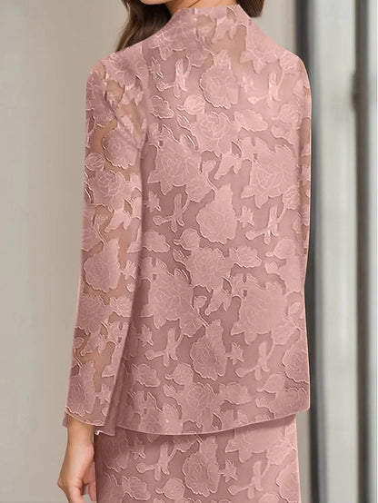 Blue Mother of the Piece Pink A-Line Two Dress Sets Bride FashionChic