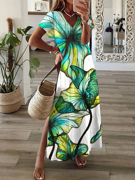 Women's Maxi Dress T Shirt Dress Tee Dress Sundress A Line FashionChic