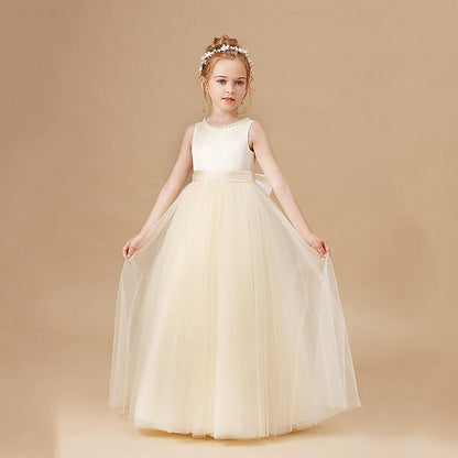 Girls' Girl Solid Kids Flower Dress Party Color FashionChic