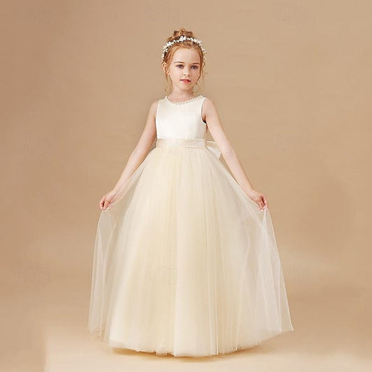 Girls' Girl Solid Kids Flower Dress Party Color FashionChic