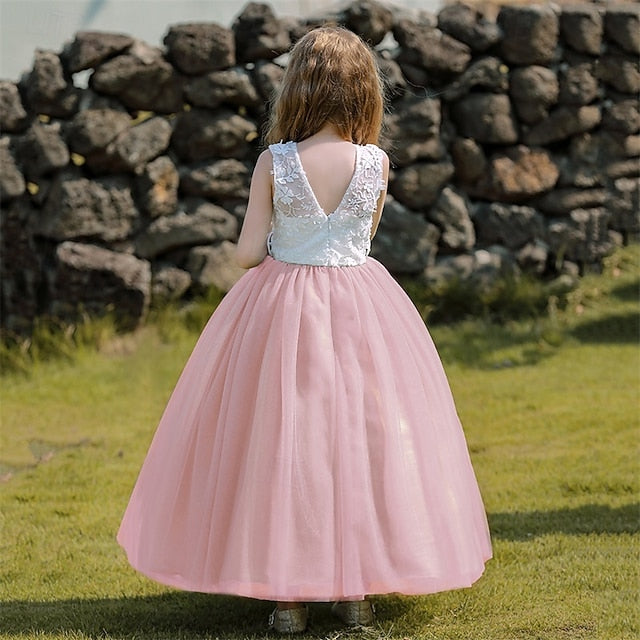 Girl Solid Color Dress Flower Kids Party Girls' FashionChic