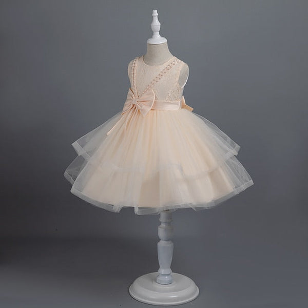 Party Color Girls' Solid Toddler Dress Sleeveless FashionChic