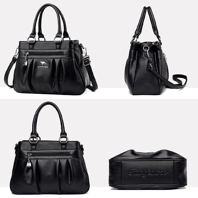 PU Women's Leather Daily Handbag Holiday Boston Bag Zipper FashionChic