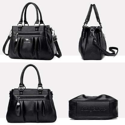 PU Women's Leather Daily Handbag Holiday Boston Bag Zipper FashionChic